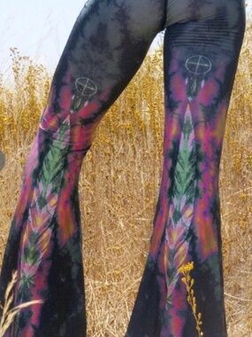 TEEKI bellbottoms teeki bells Eagle Feather Green Bell Bottom Yoga pants long S